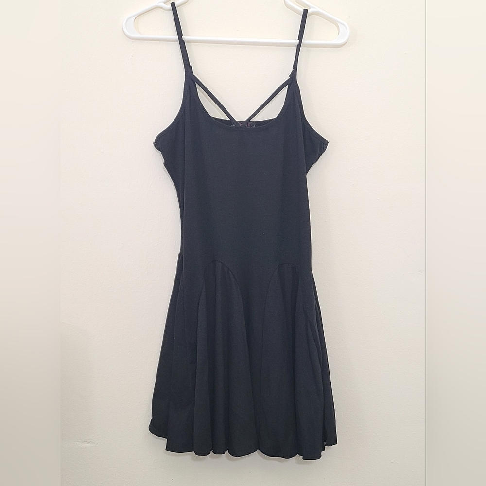 ADOME M Black Stretchy Skater Dress